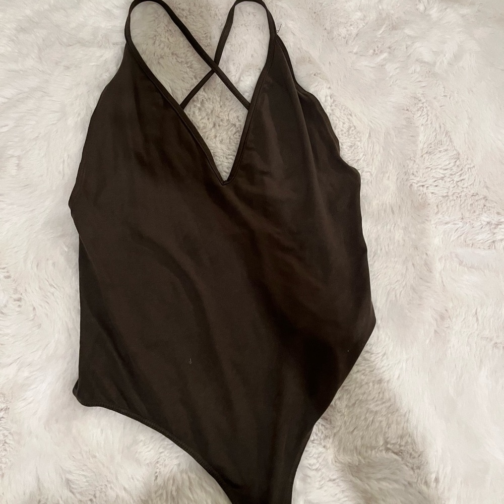 Green Suede Bodysuit